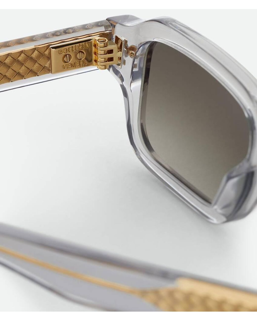 Bottega Veneta Multicolor Intrecciato Rectangular Sunglasses