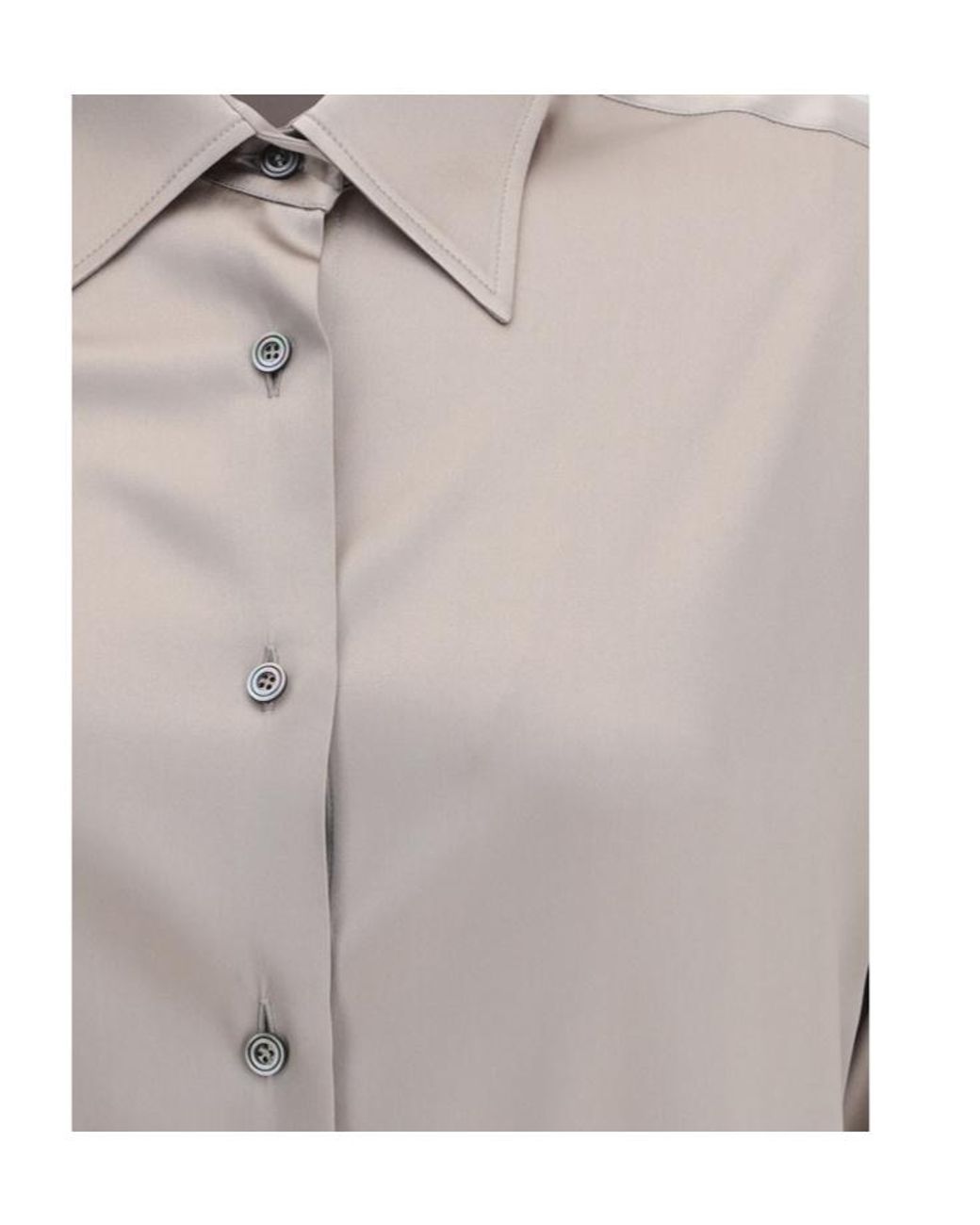 Tom Ford Gray Satin Relaxed Fit Shirt
