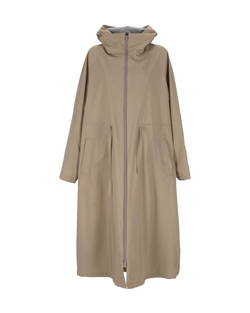 Herno Natural Drawstring-Waist Hooded Coat