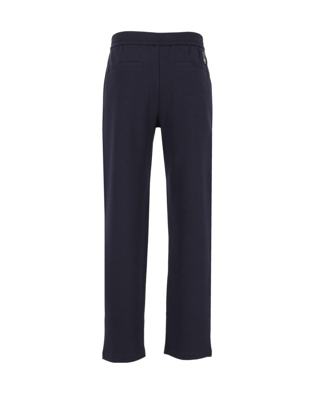 Emporio Armani Blue Elastic-Waist Straight Pants for men