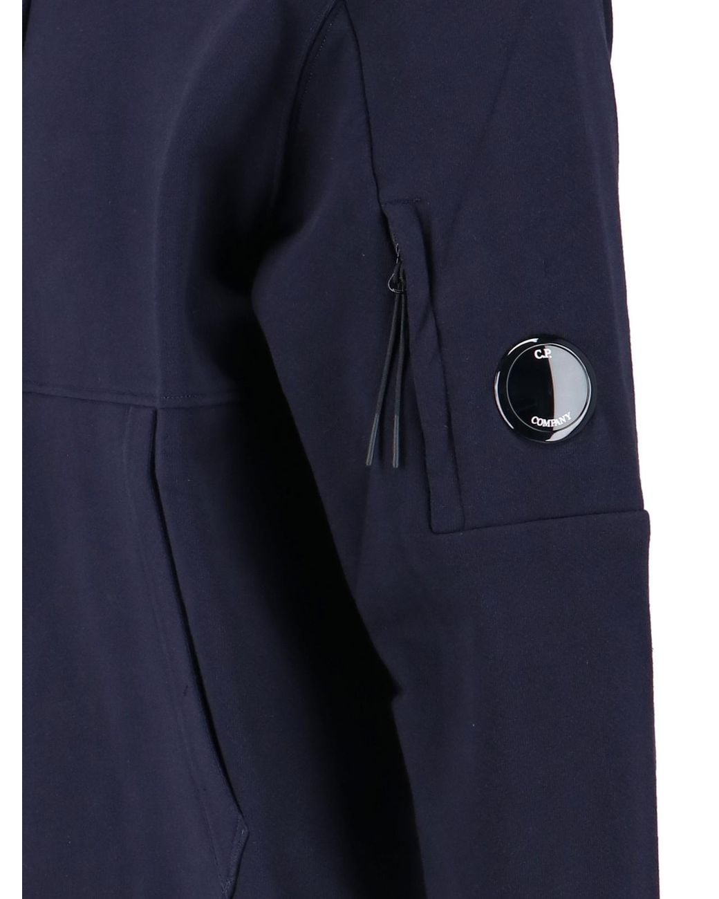 C P Company Blue Logo Hooded Sweatshirt for men