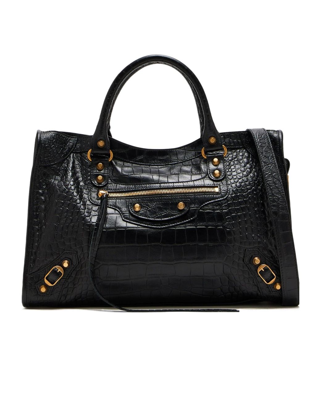 Balenciaga Black Le City Medium Shoulder Bag