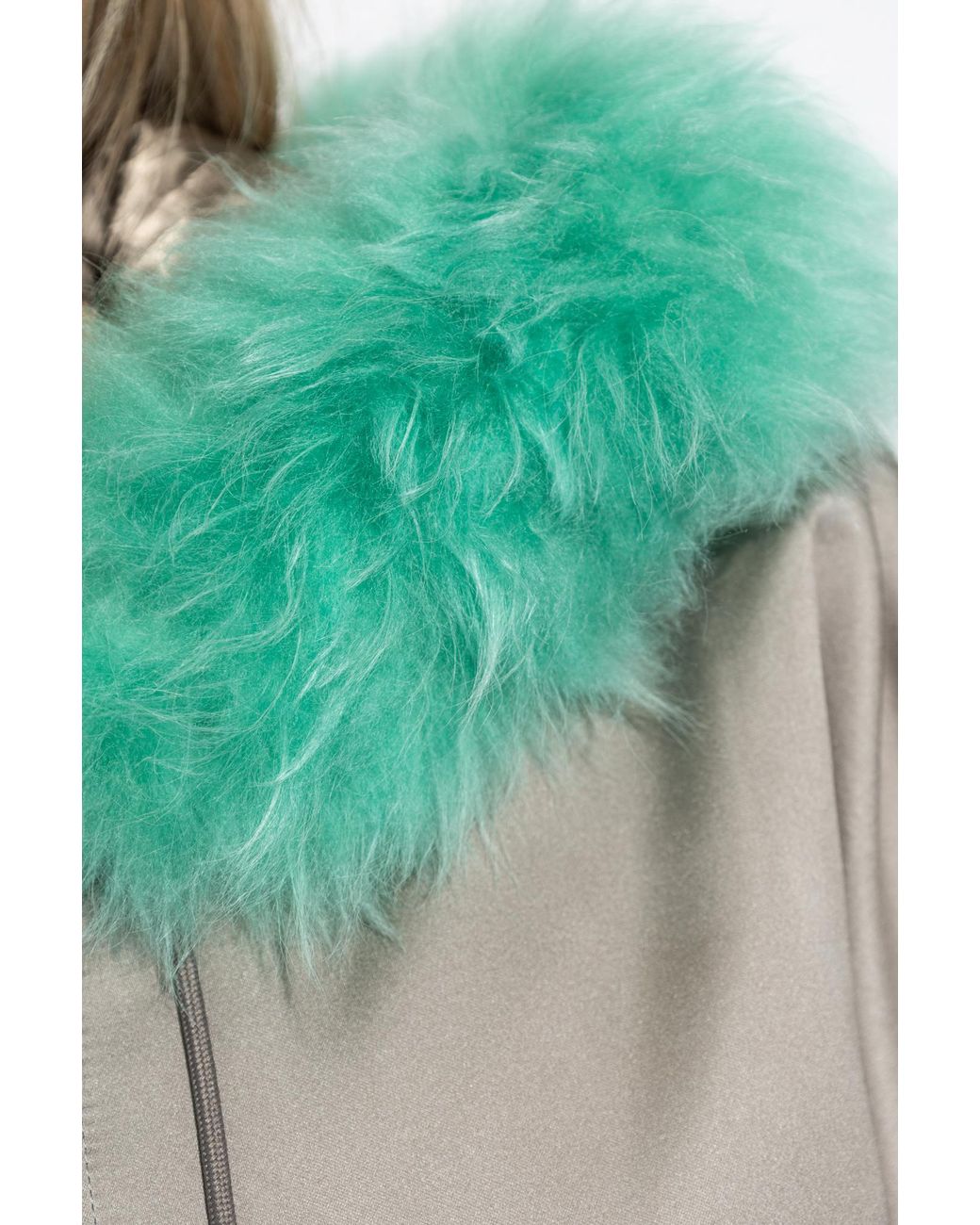 Gucci Gray Shearling Trim Hooded Jacket