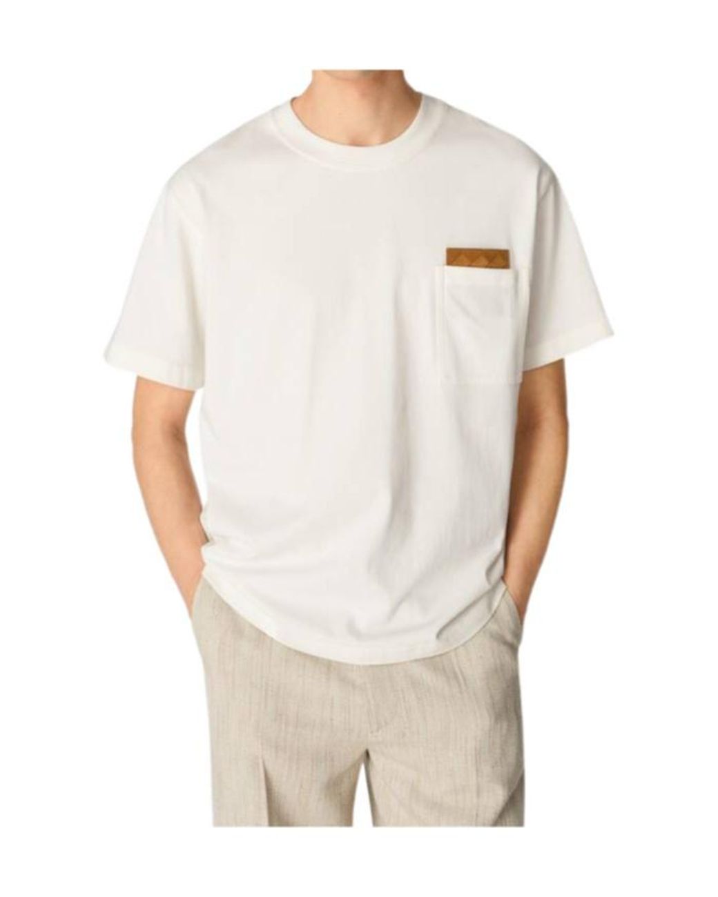 Bottega Veneta White Short Sleeved Crewneck T-Shirt for men
