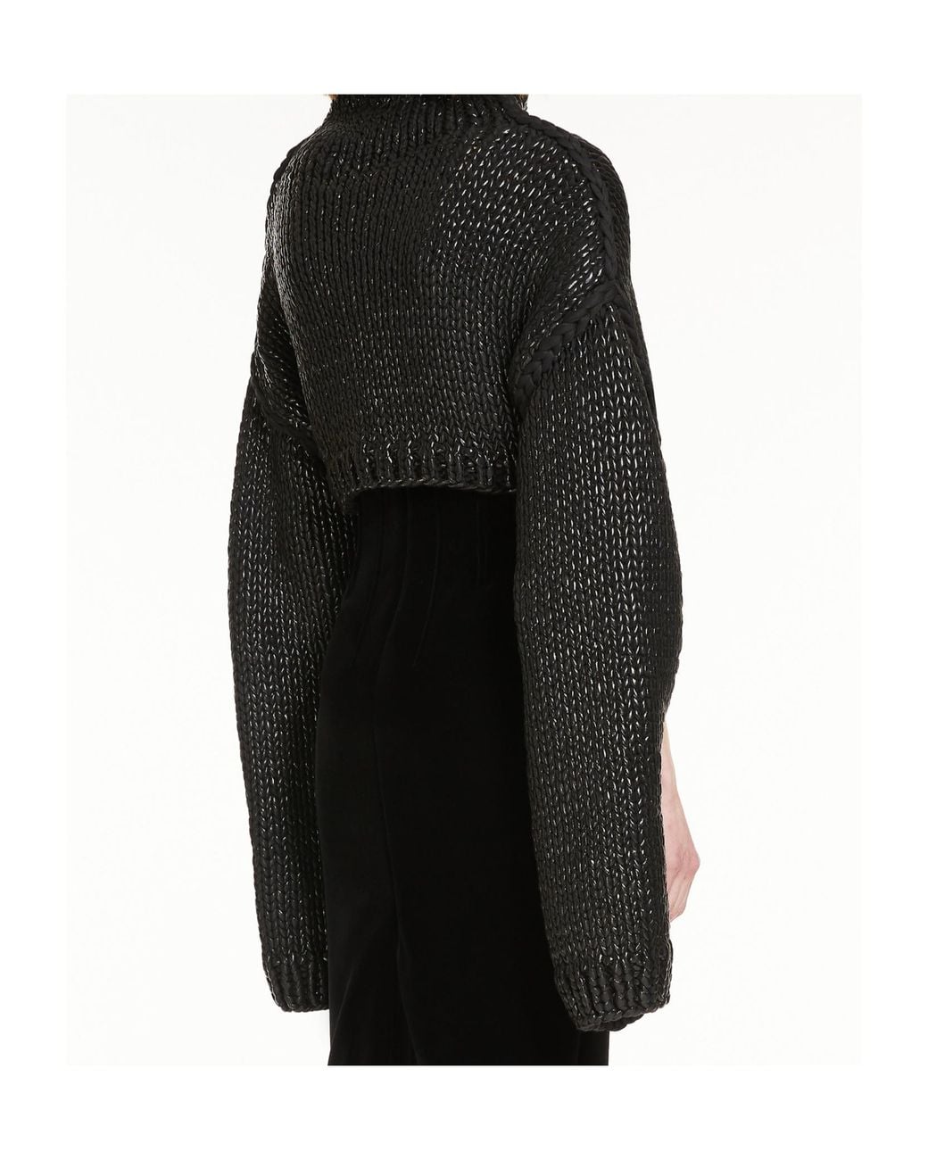 Sportmax Black High Neck Cut-Out Detailed Jumper