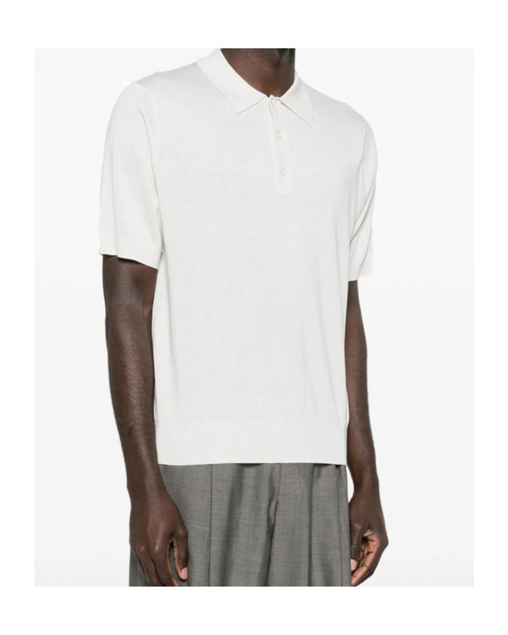 Studio Nicholson White Short-Sleeved Polo Shirt for men