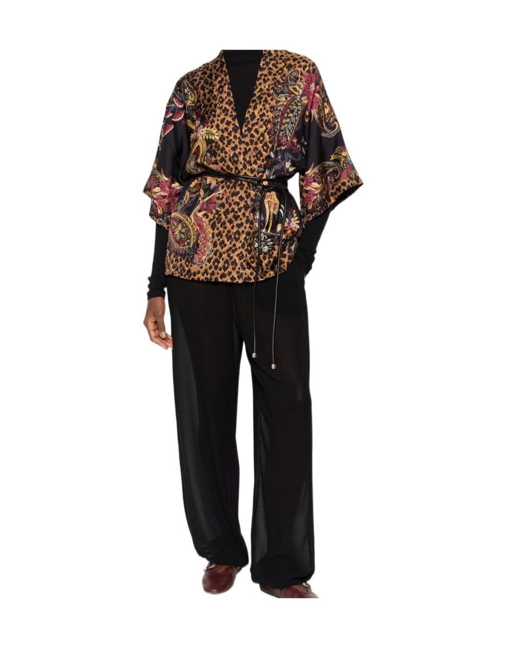 Etro Multicolor Printed Kimono Coat
