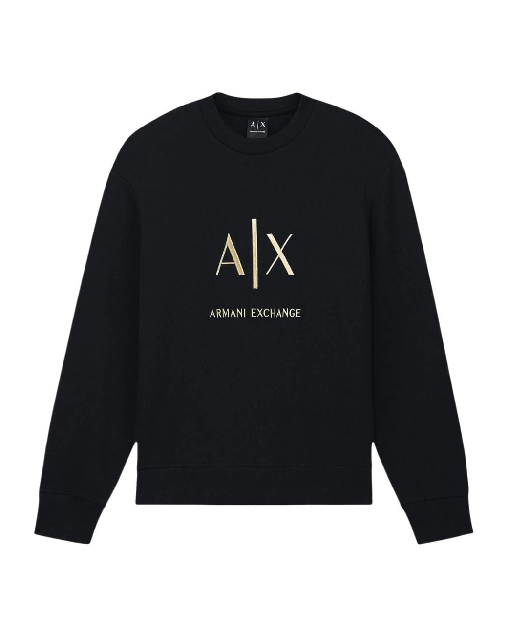 ARMANI EXCHANGE Black Logo-Embroidered Sweatshirt for men