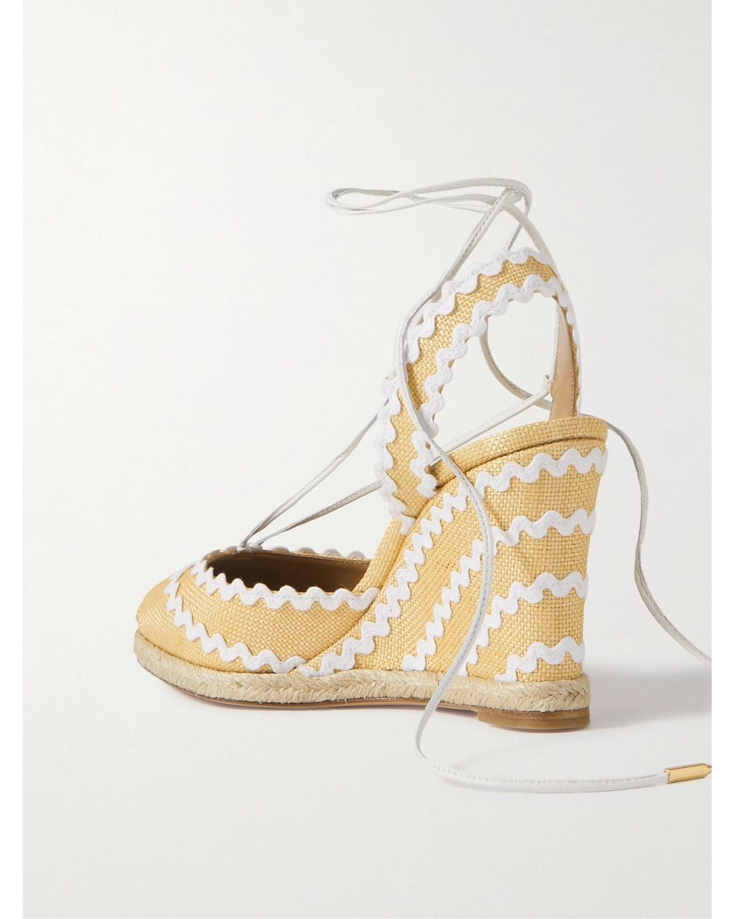 Aquazzura Metallic Summer Straw Wedges