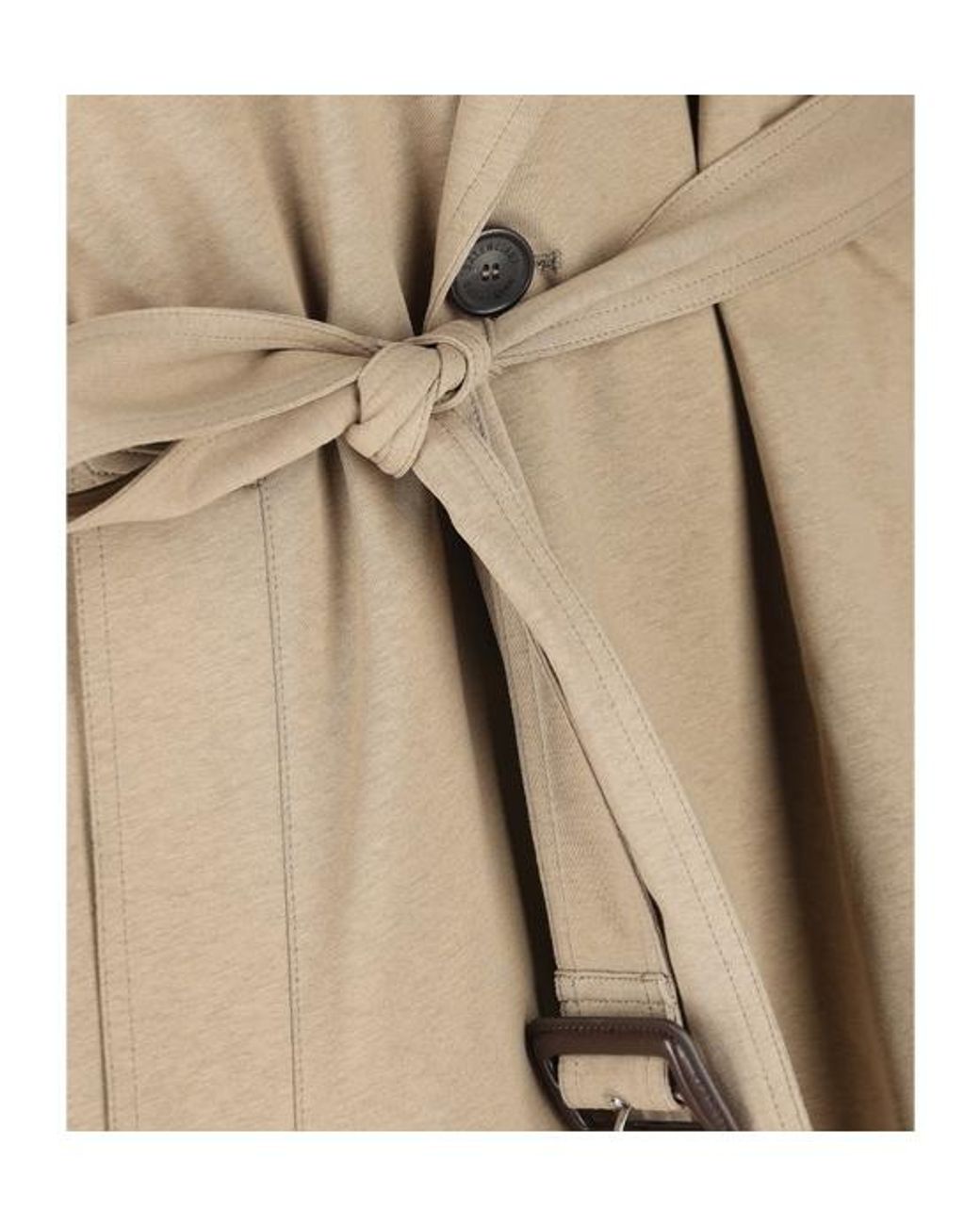 Balenciaga Natural Belted Double-Breasted Trench Coat