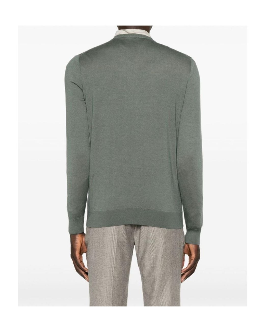 Colombo Green V-Neck Sweater for men