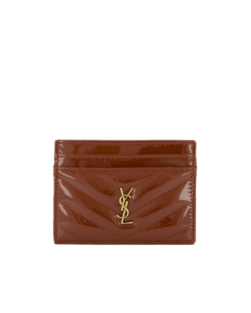 Saint Laurent Brown Rectangular Card Holder