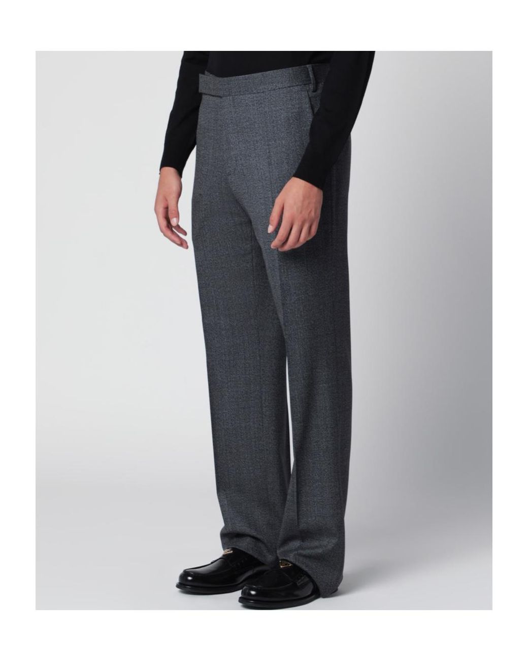 Lardini Black Pleated Straight-Leg Pants for men