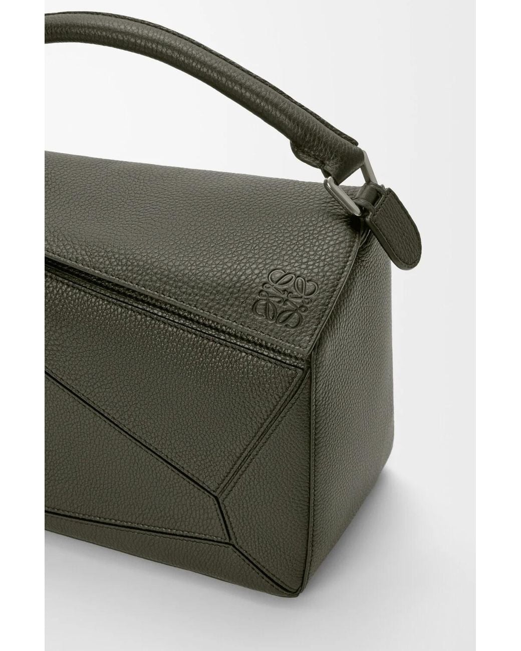 Loewe Green Large Puzzle Leather Shoulder Bag for men