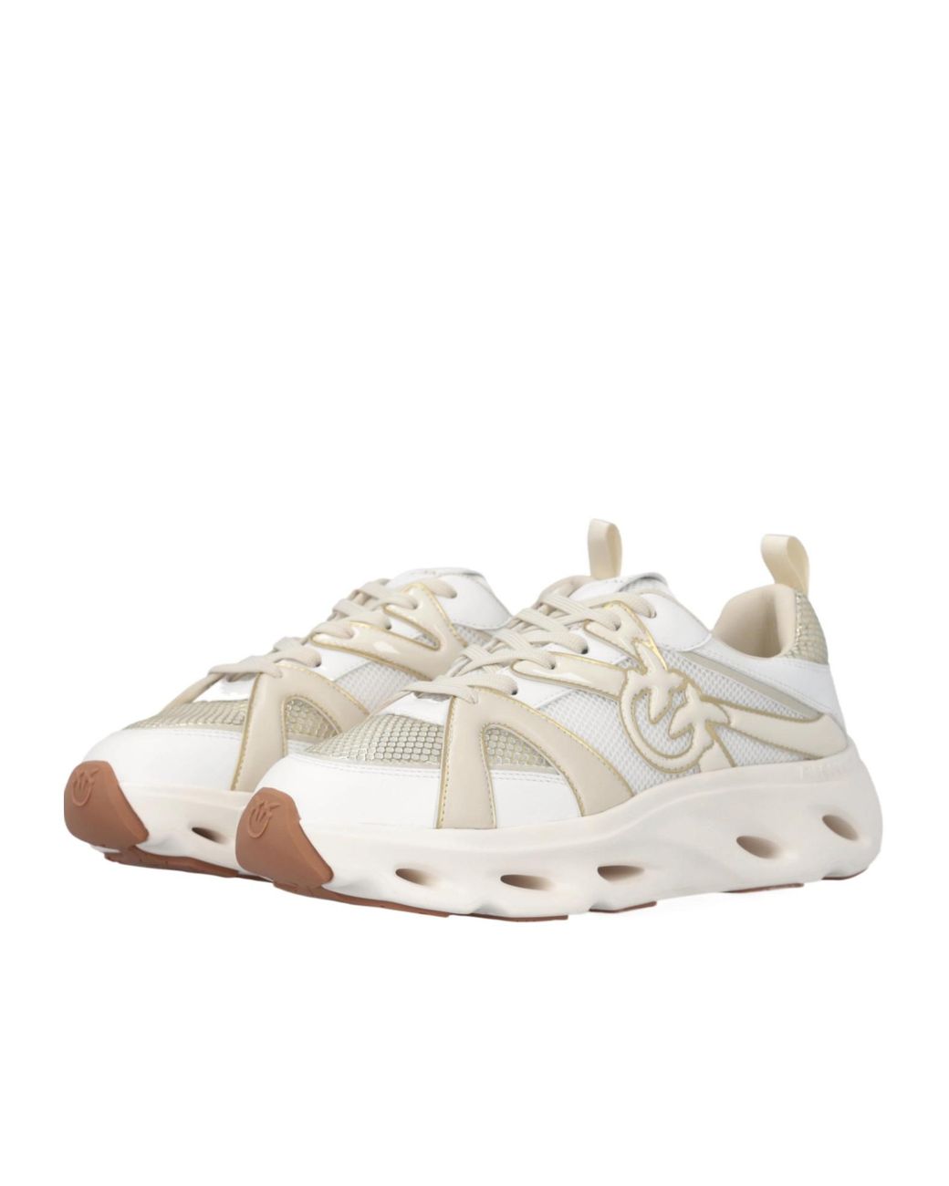 Pinko Natural Logo Detailed Mesh Sneakers