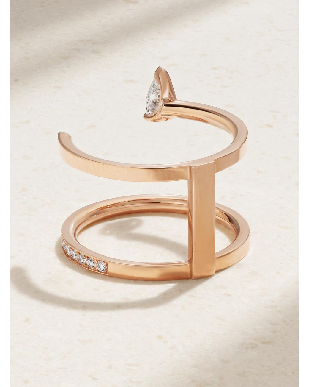 Repossi White 18K Rose Diamond Ring