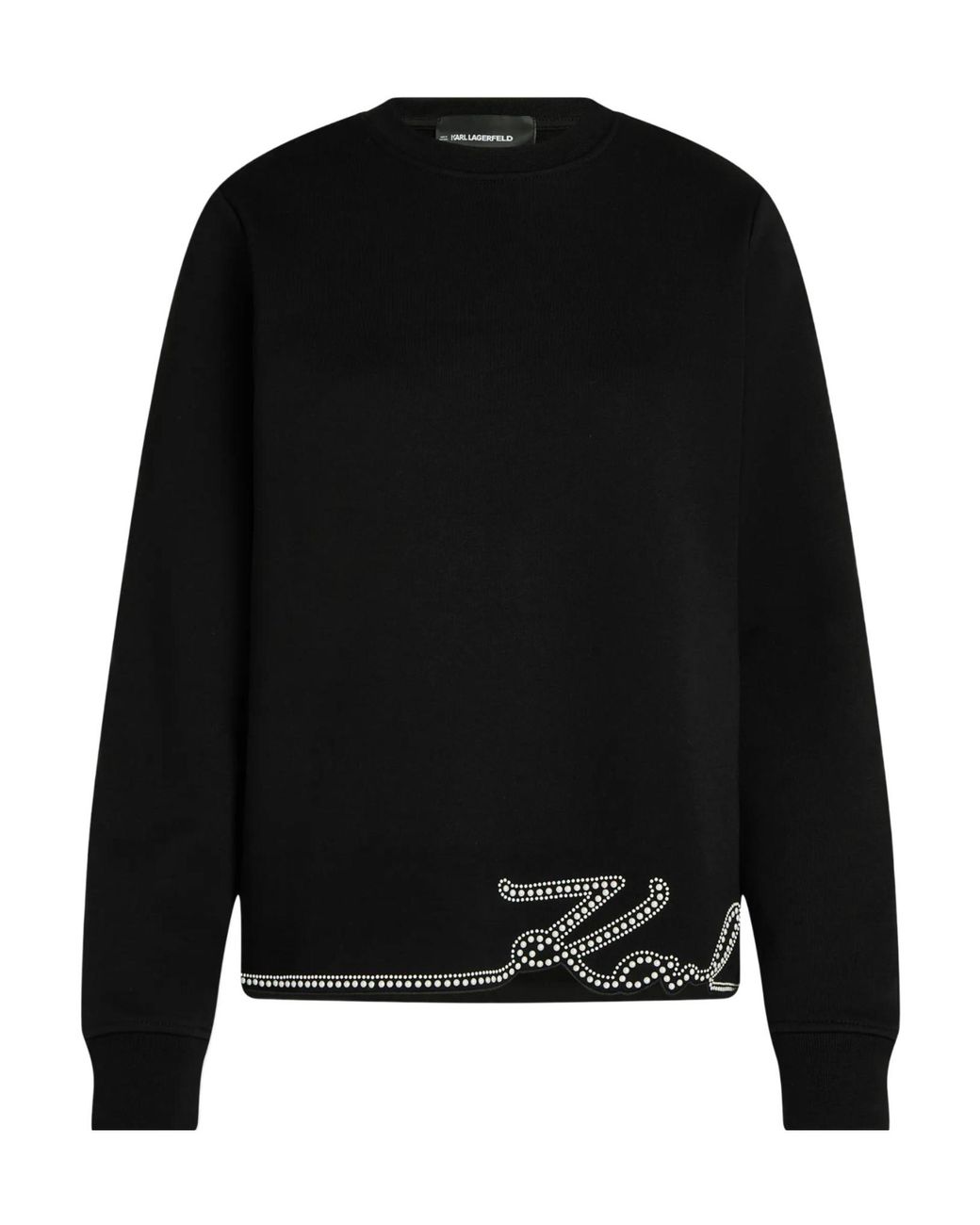 Karl Lagerfeld Black Signature-Hem Sweatshirt