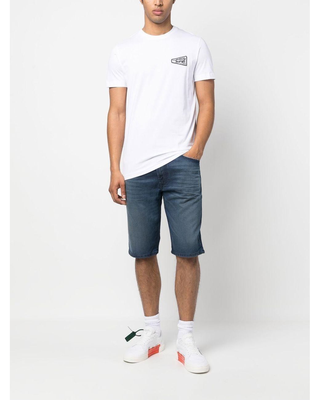 DIESEL White T-Diegor Logo Patch T-Shirt for men