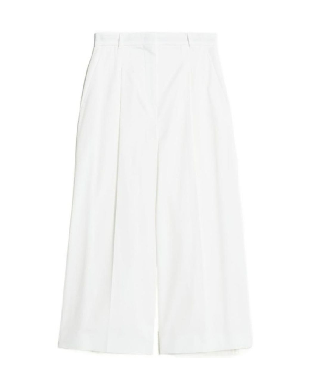 Max Mara White High-Waisted And Wide-Legged Cropped Pants