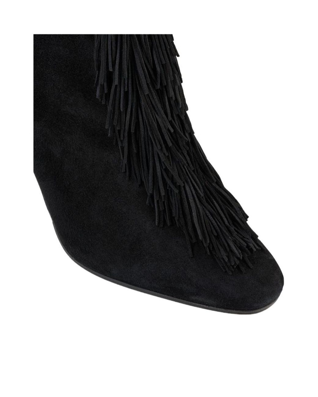 Aquazzura Black Gytane 85 Fringe Boots