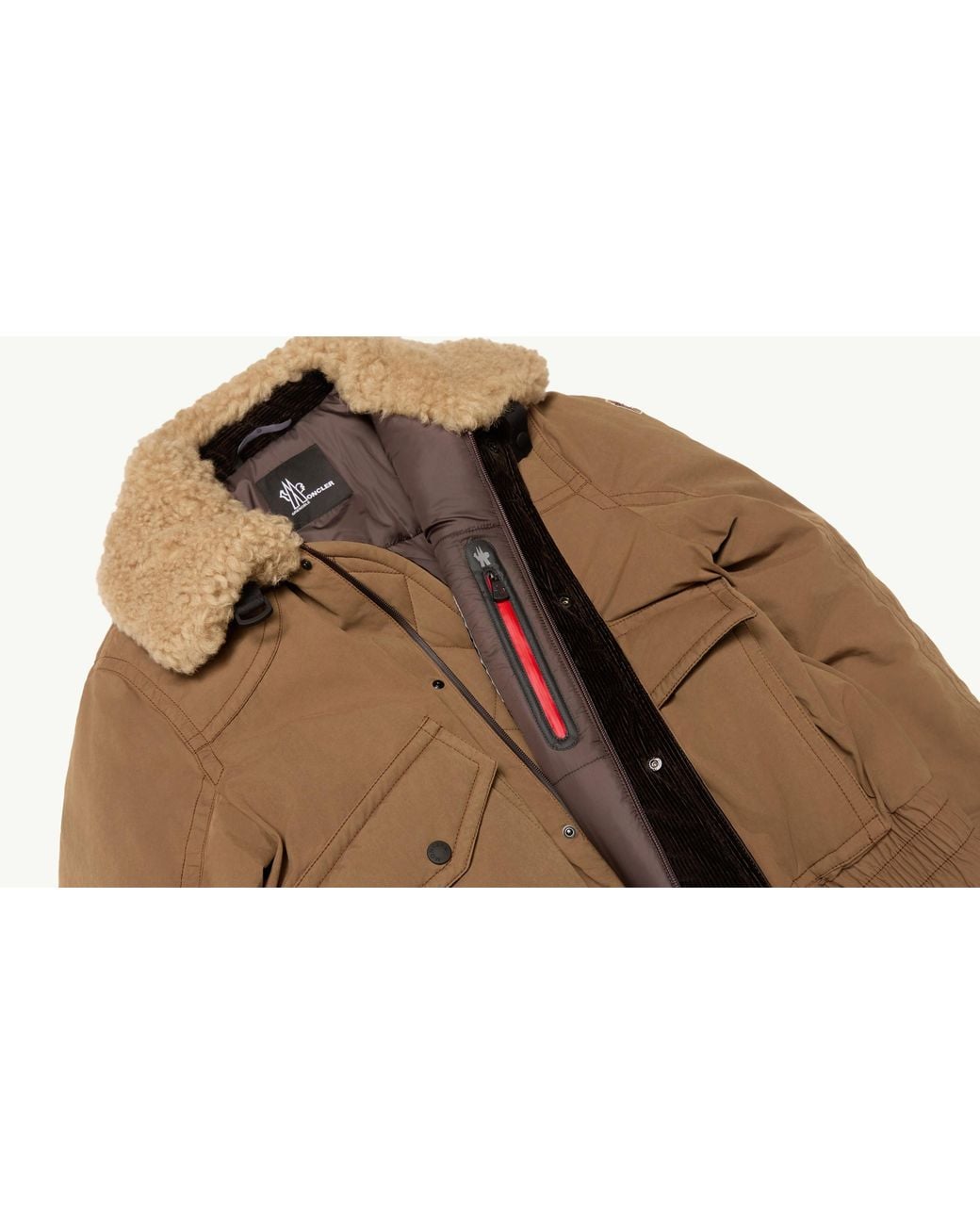 Moncler Natural Grenoble Alpental Shearling Collar Jacket for men