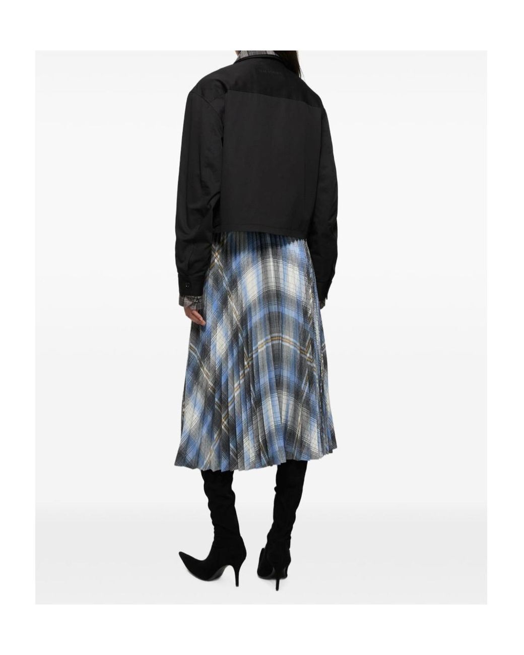 Acne Black Check-Collar Cropped Jacket