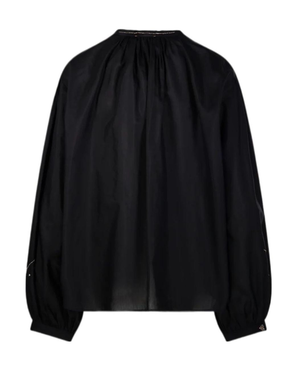 Forte_forte Black Fleurs Dorient Embroidered Shirt