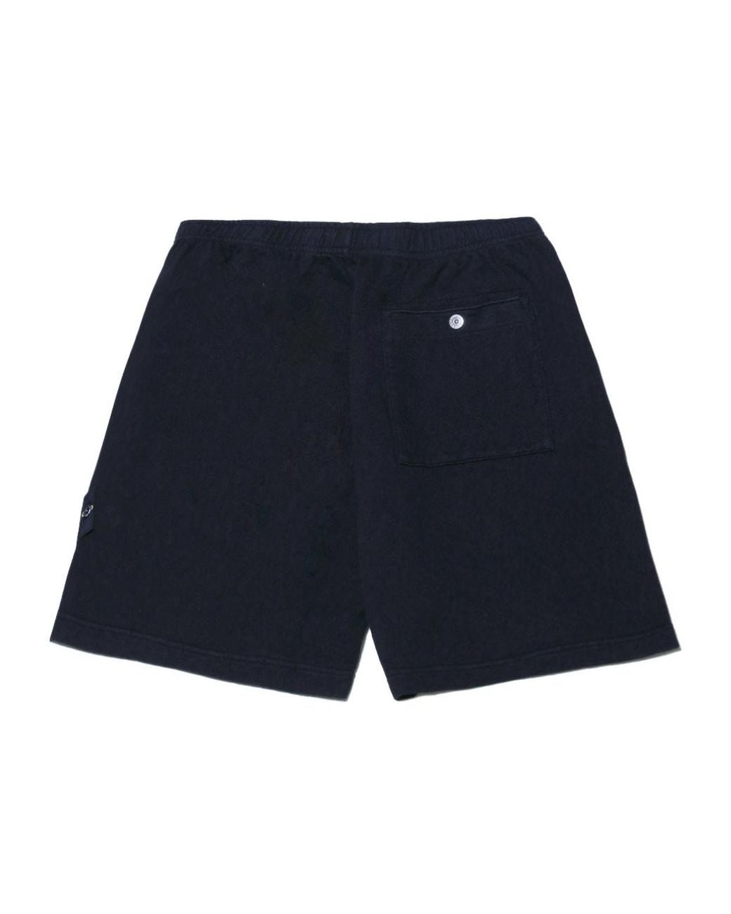Stone Island Blue Logo Patch Bermuda Shorts for men