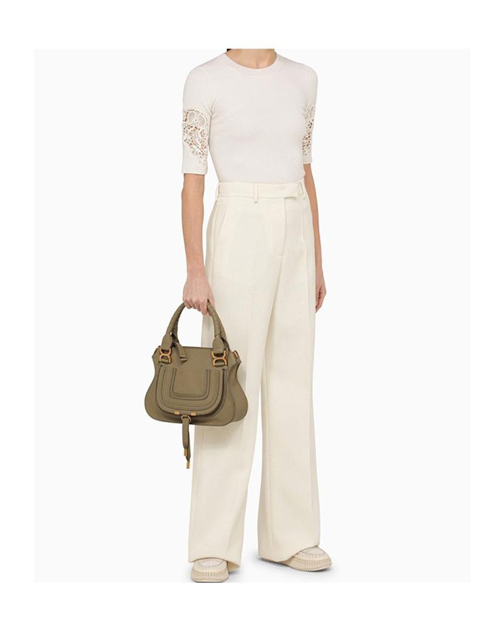 Chloé Brown Marcie Logo Shoulder Bag