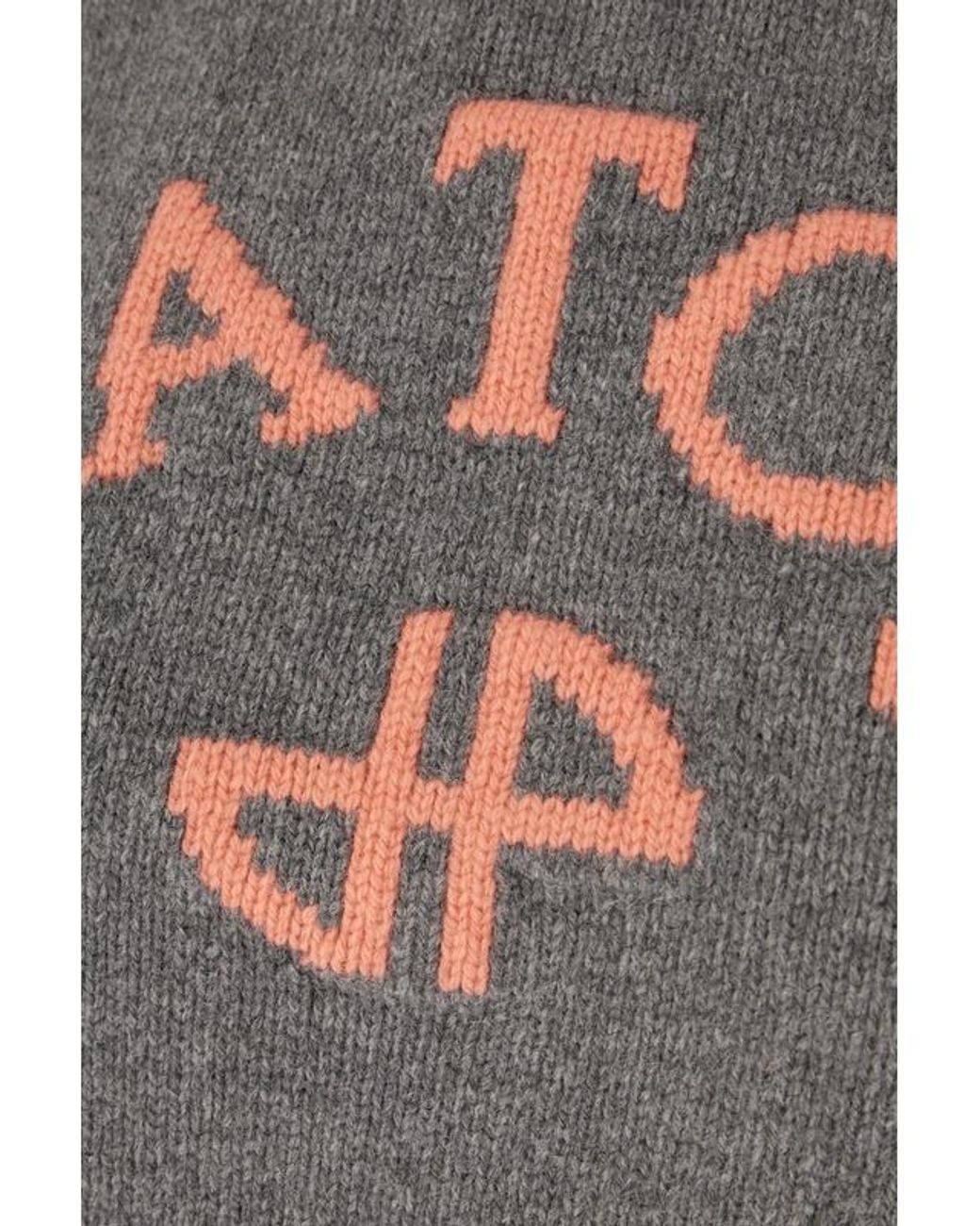Patou Gray Logo Crew Knitted Sweater