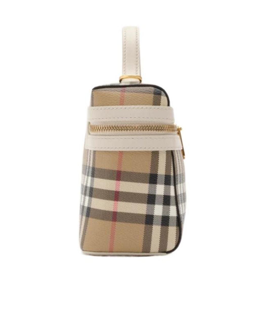 Burberry White Vanity Checked Small Shoulder Bag
