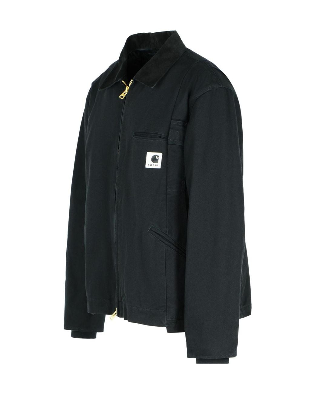 Sacai Black X Carhartt Logo Patch Zip-Up Jacket for men