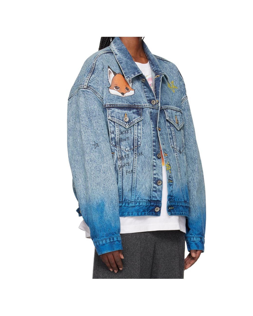 Doublet Blue Anime Hand-Printing Denim Jacket