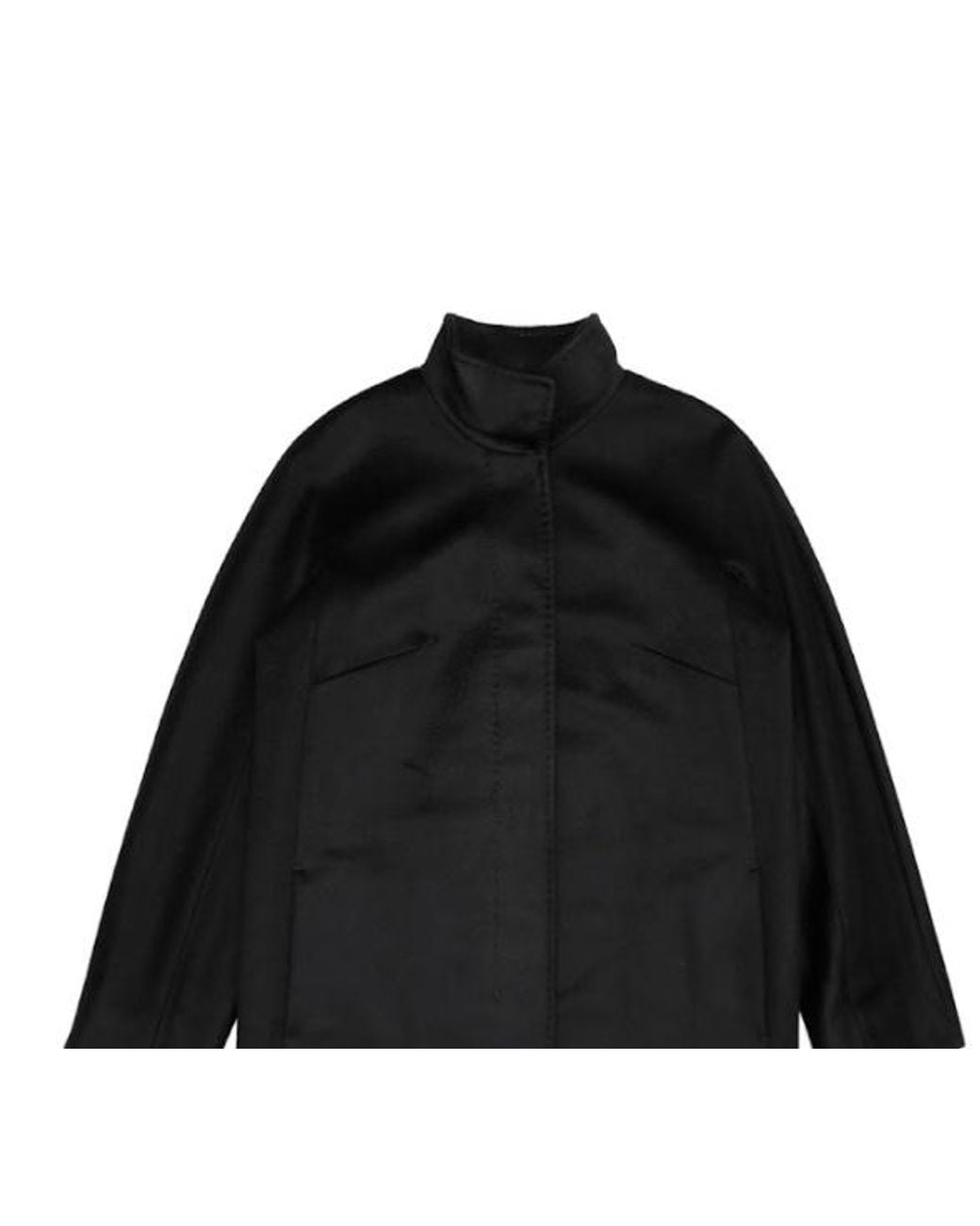 Max Mara Black Logo Long-Sleeved Coat