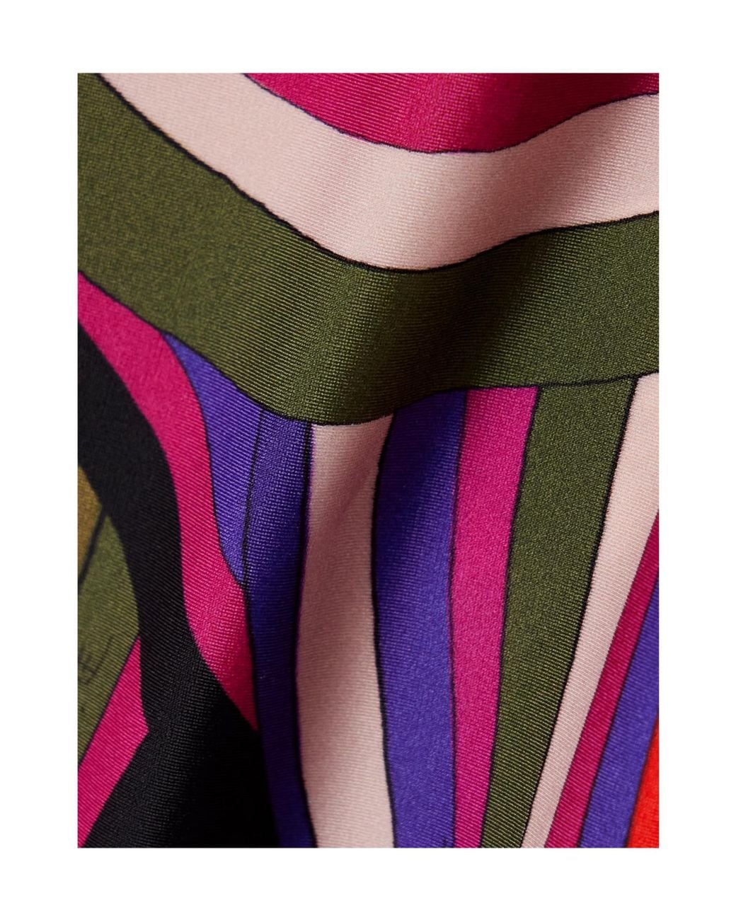 Emilio Pucci Purple One-Shoulder Embellished Printed Swimsuit