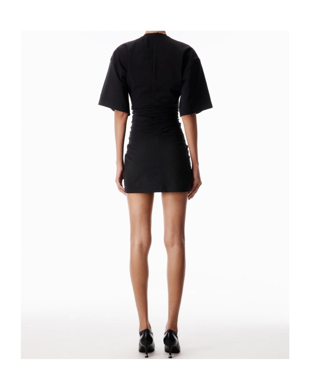 Alexander Wang Zip-Up Ruched Dress in Black