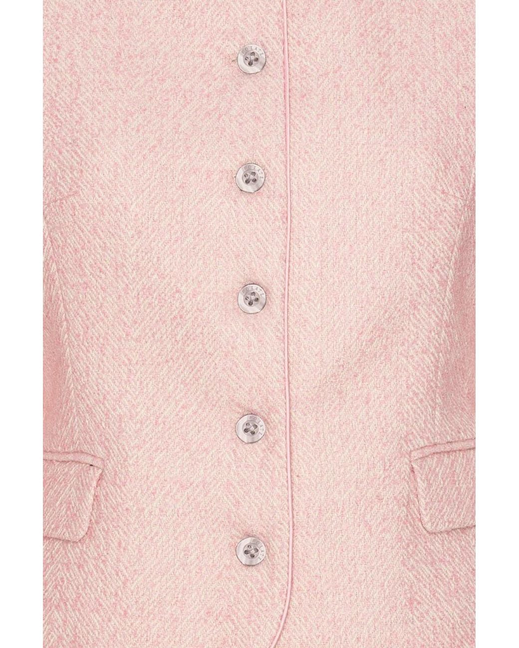 ROTATE BIRGER CHRISTENSEN Pink Textured Bouclé Cocoon Sleeve Jacket