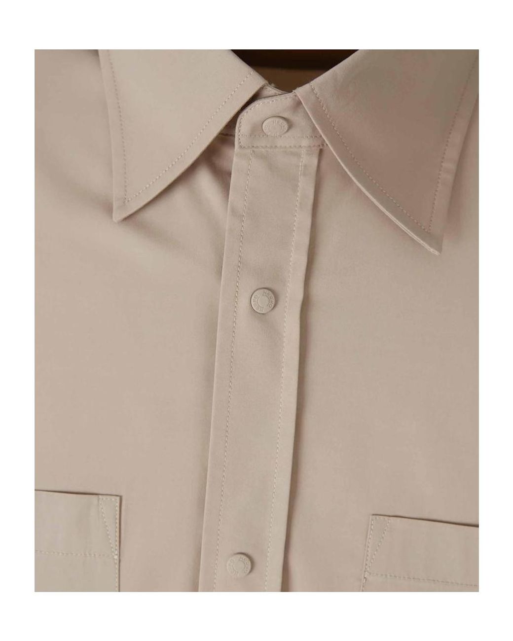 Herno Brown Button-Up Straight Hem Shirt for men