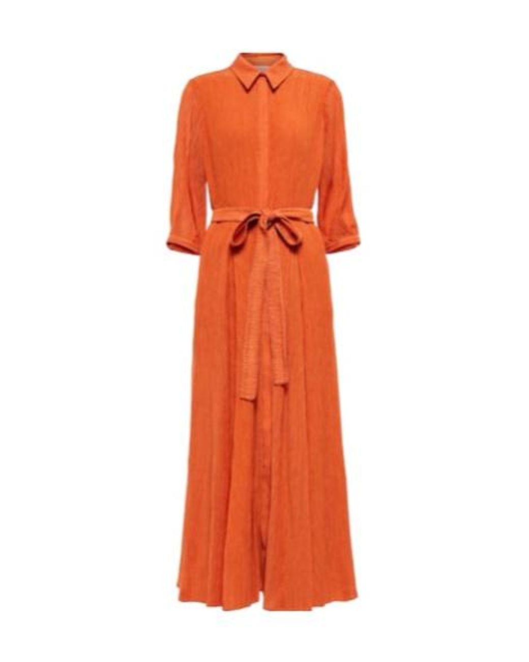 Gabriela Hearst Orange Shirt Dress