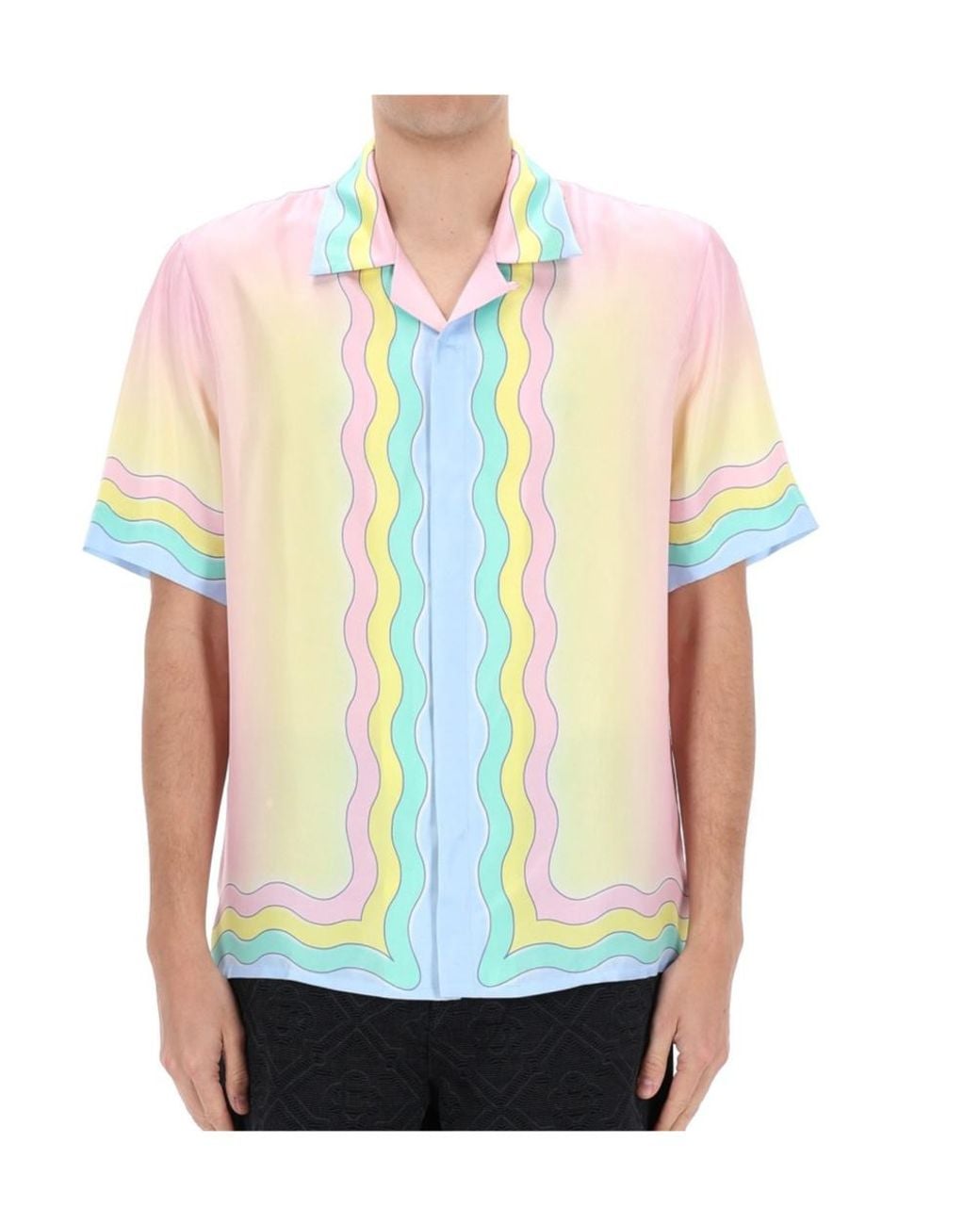 Casablanca White Short Sleeve Camp Collar Shirt for men
