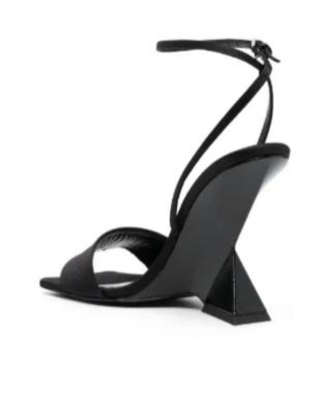 The Attico Black Open-Toe Calf Leather Heels