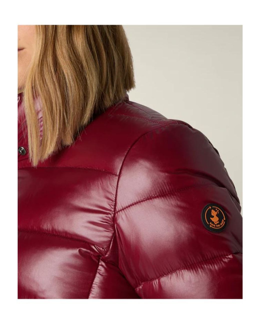 Save The Duck Red Logo Patch Padded Jacket