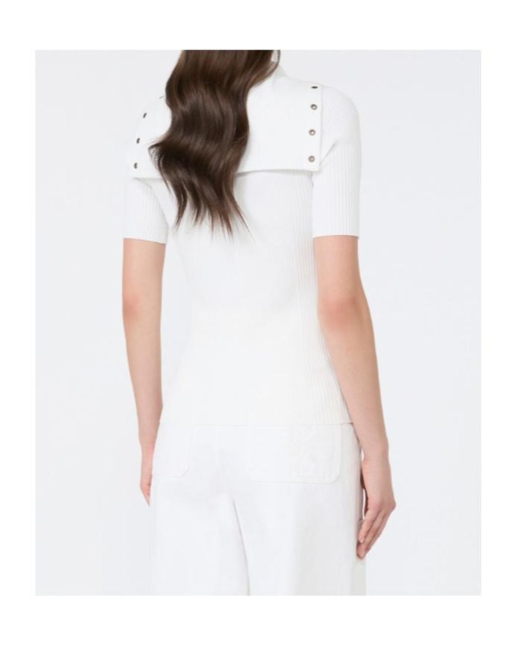 Max Mara White Short-Sleeved Knit Top
