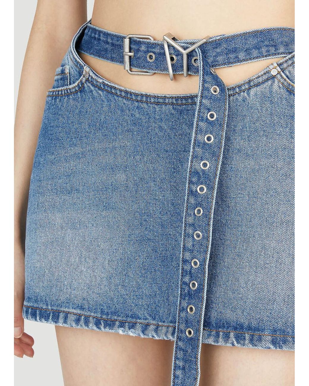 Y. Project Blue Logo Skirt