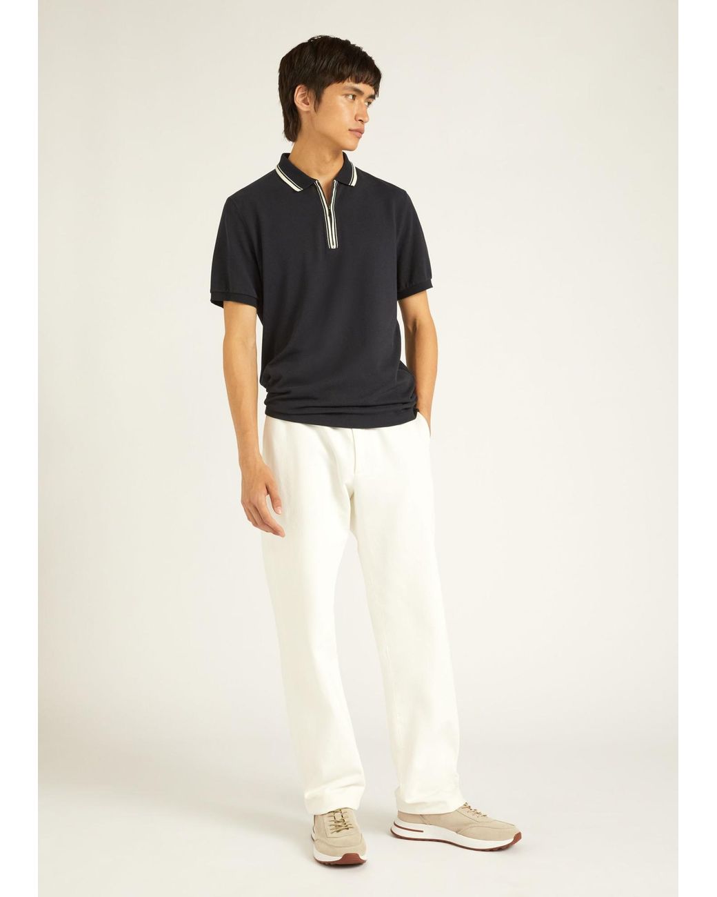 Loro Piana Blue Zip Regatta Polo Shirt for men