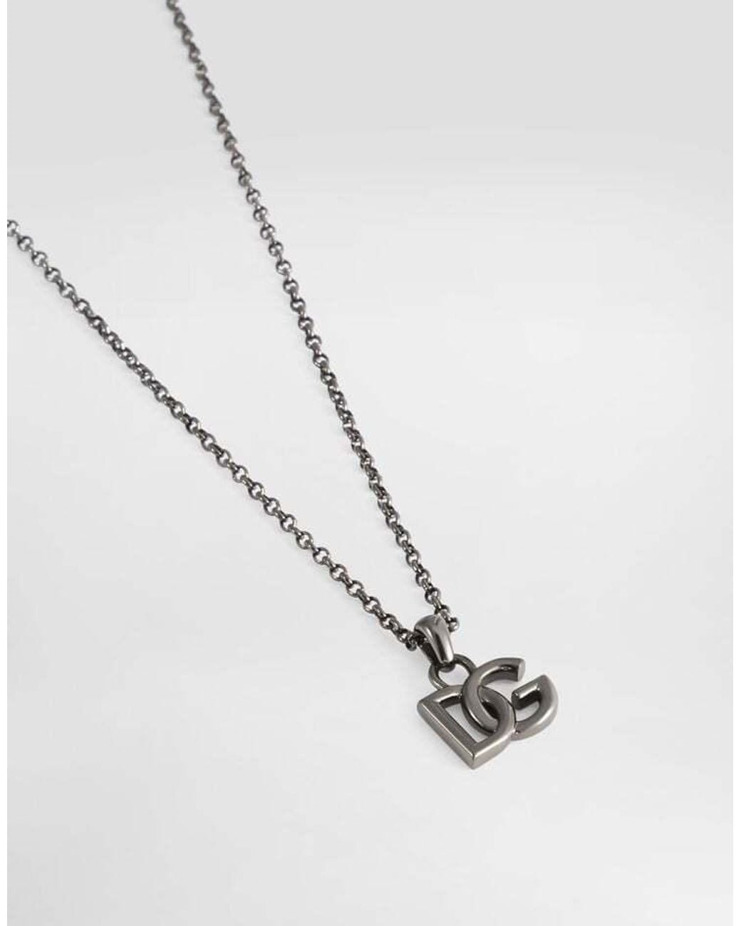 Dolce & Gabbana White Dg Logo Necklace for men