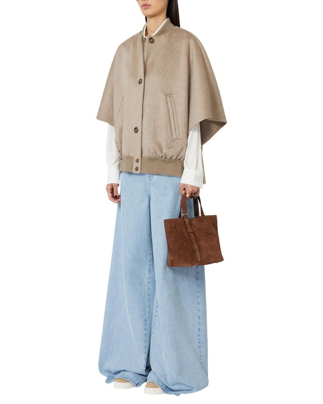 Max Mara Natural Leticia Button-Up Coat