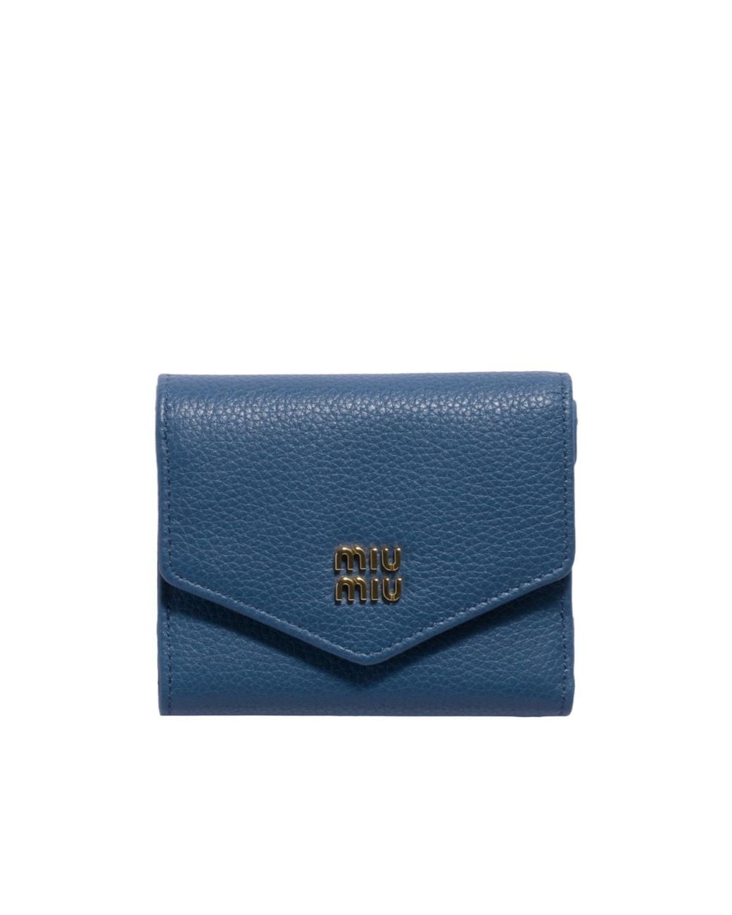 Miu Miu Blue Small Leather Wallet