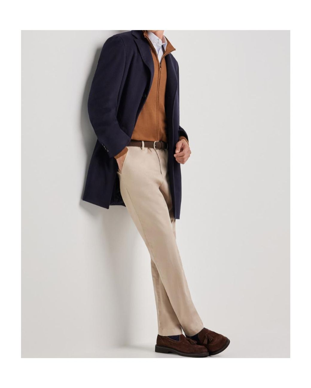 Canali Natural Comfortable Cotton Twill Chino Pants for men