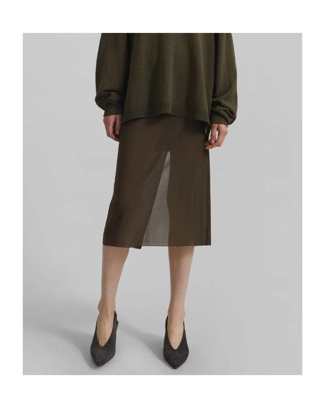 Frankie Shop Green Suva Sheer Skirt